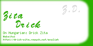 zita drick business card